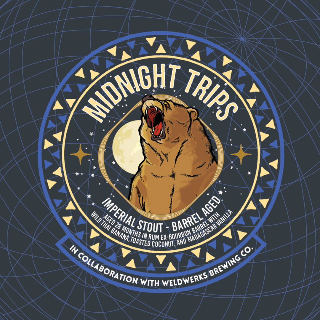 Tripping Animals + WeldWerks Midnight Trips beer Label Full Size