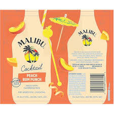 Malibu Peach Rum Punch beer Label Full Size