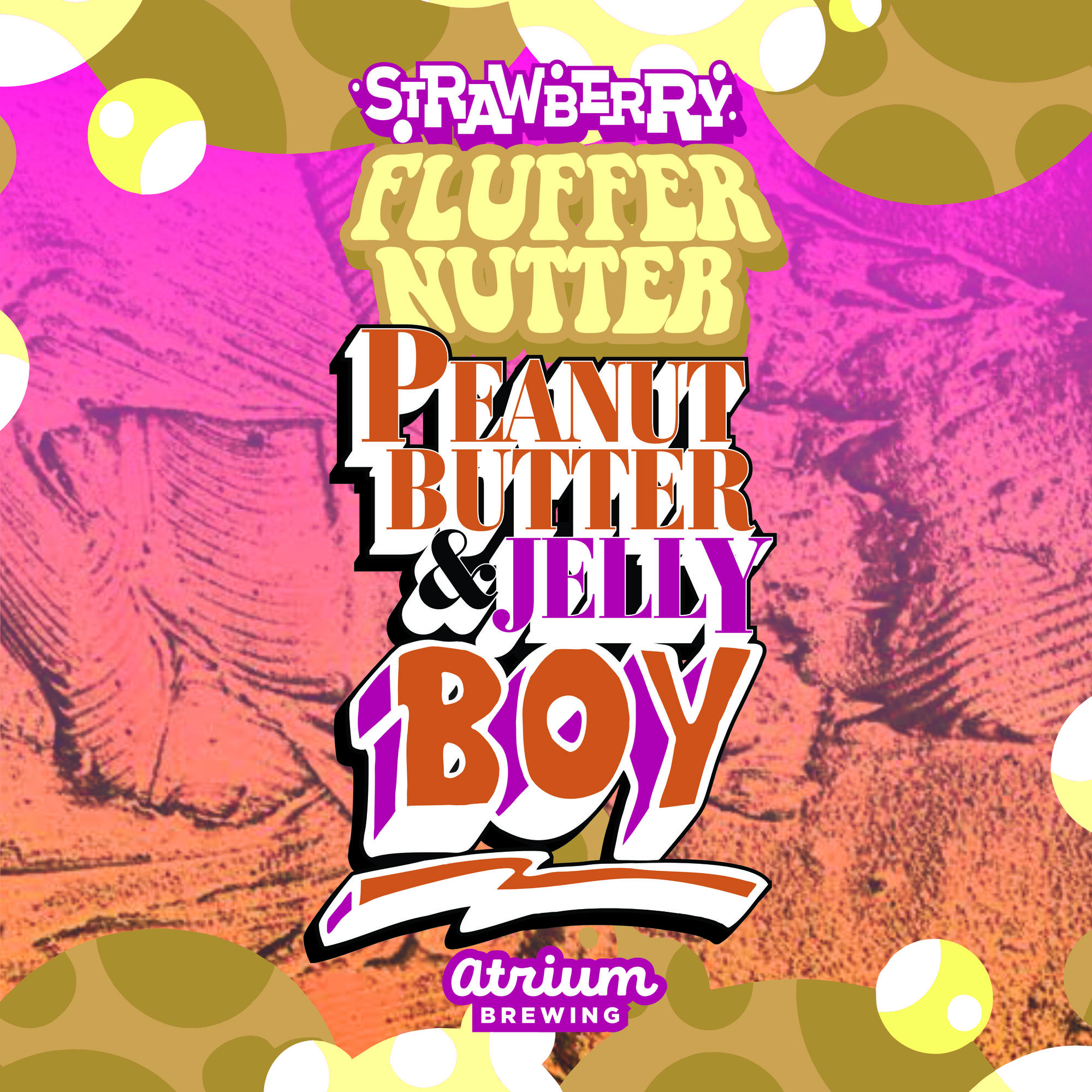Atrium Strawberry Fluffer Nutter Pb&J Boy beer Label Full Size