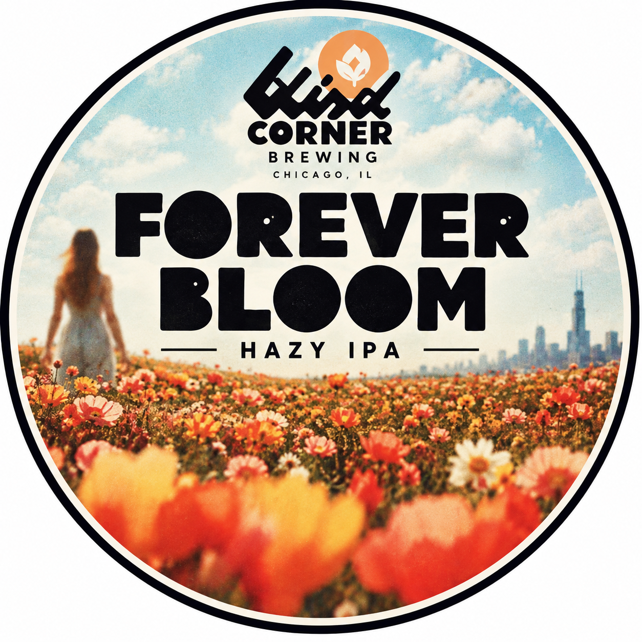 Blind Corner Forever Bloom beer Label Full Size