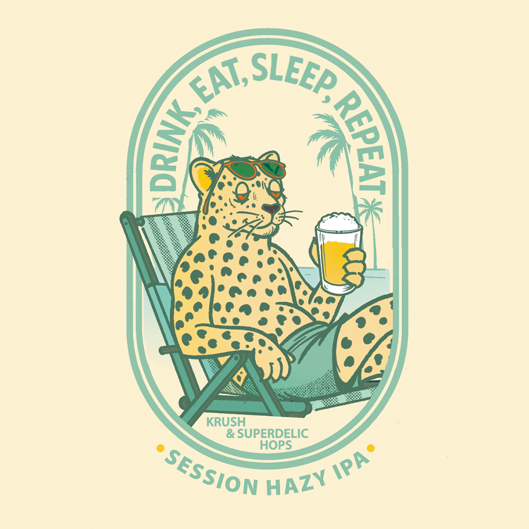 Tripping Animals Drink, Eat, Sleep, Repeat beer Label Full Size