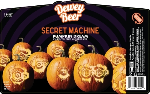 Dewey Secret Machine - Pumpkin Dream beer Label Full Size