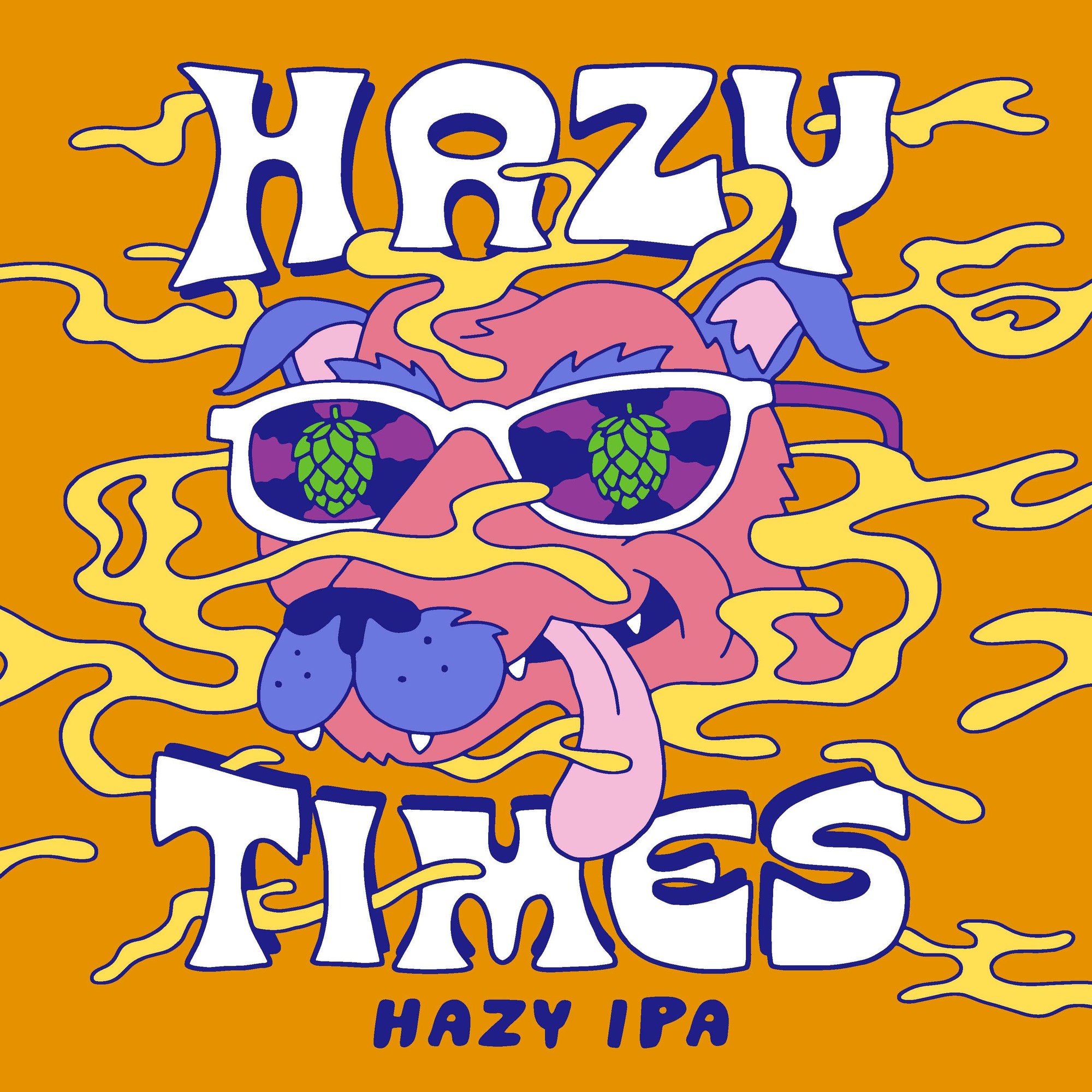 Adopted Dog Brewing Hazy Times beer Label Full Size