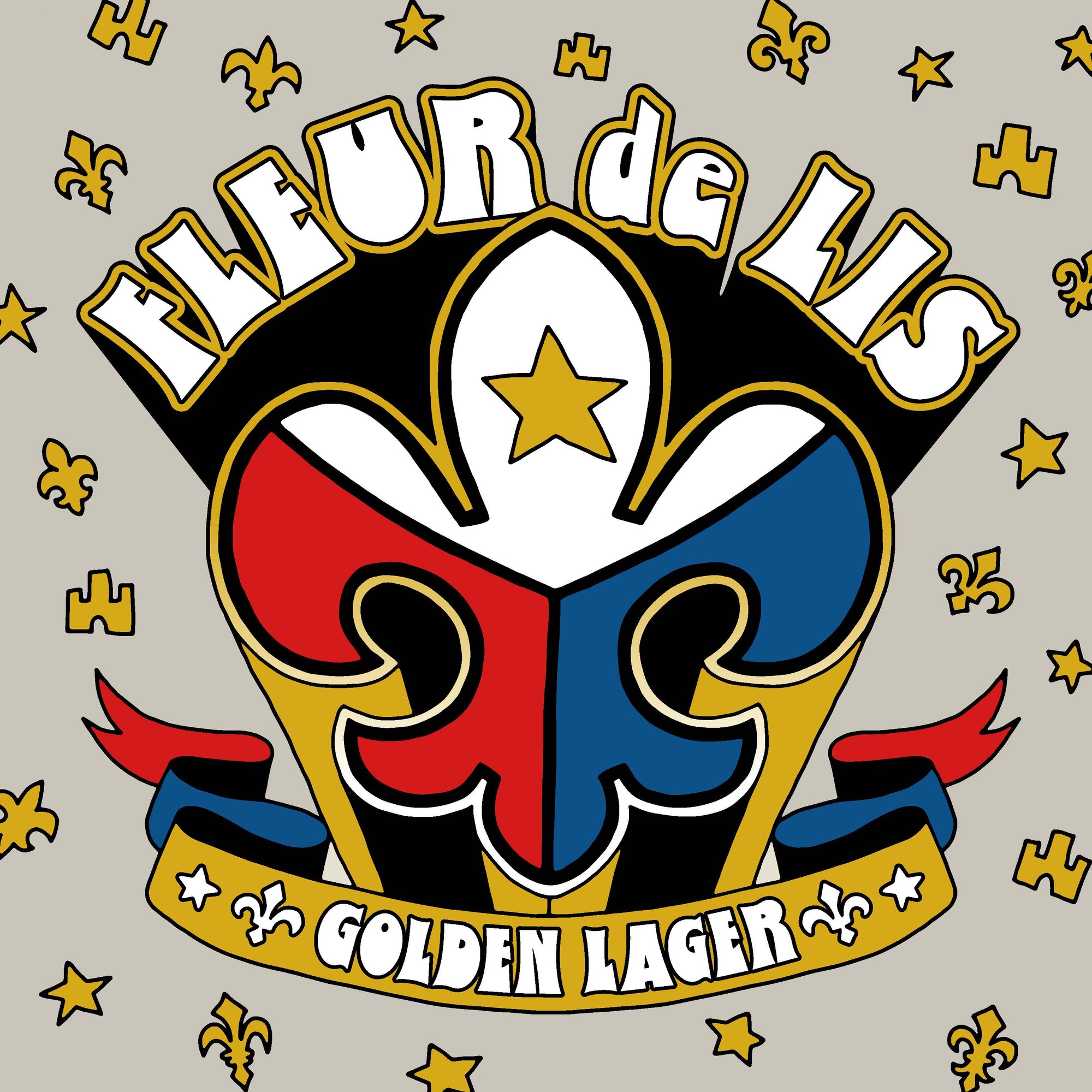 Adopted Dog Brewing Fleur De Lis beer Label Full Size