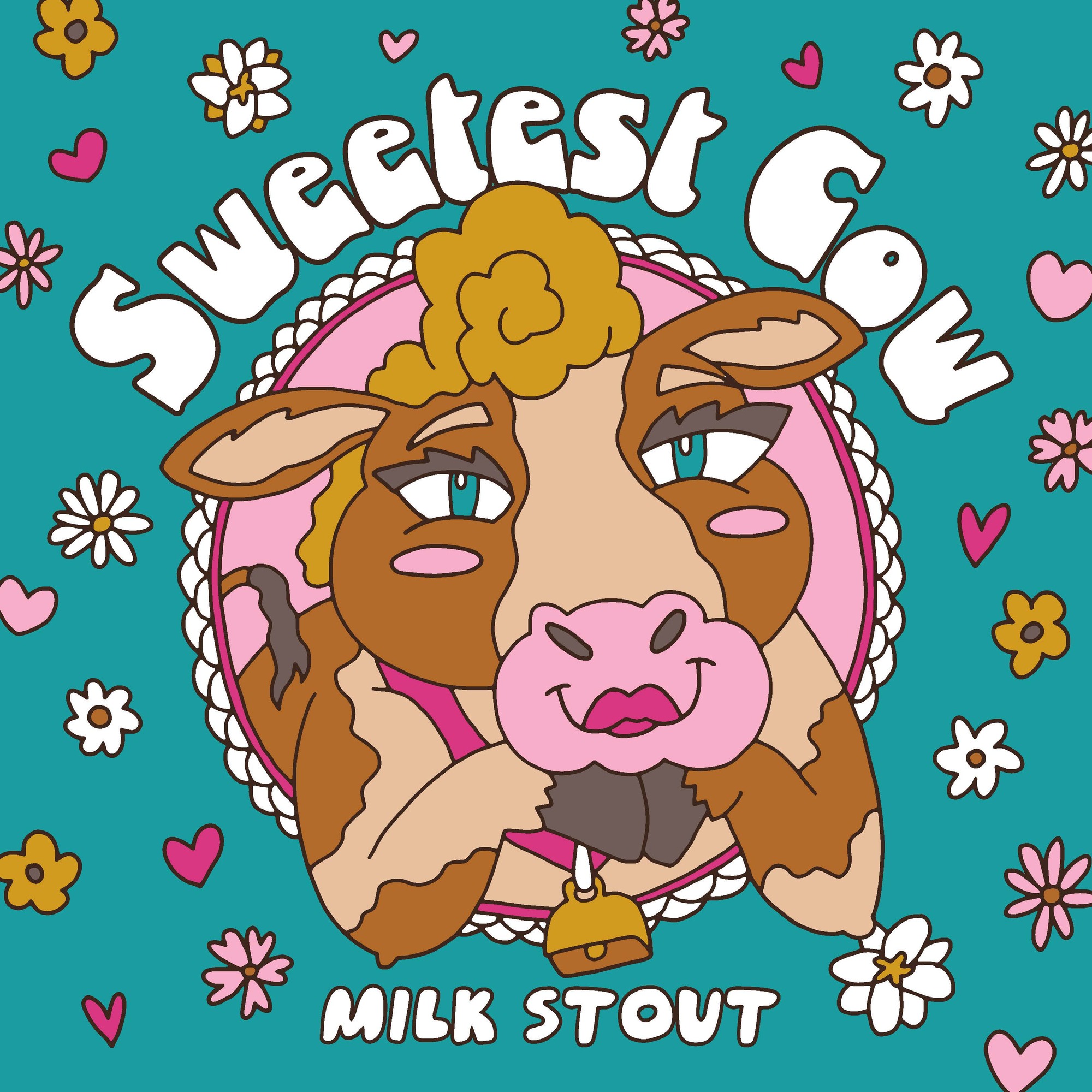 Adopted Dog Brewing Sweetest Cow beer Label Full Size