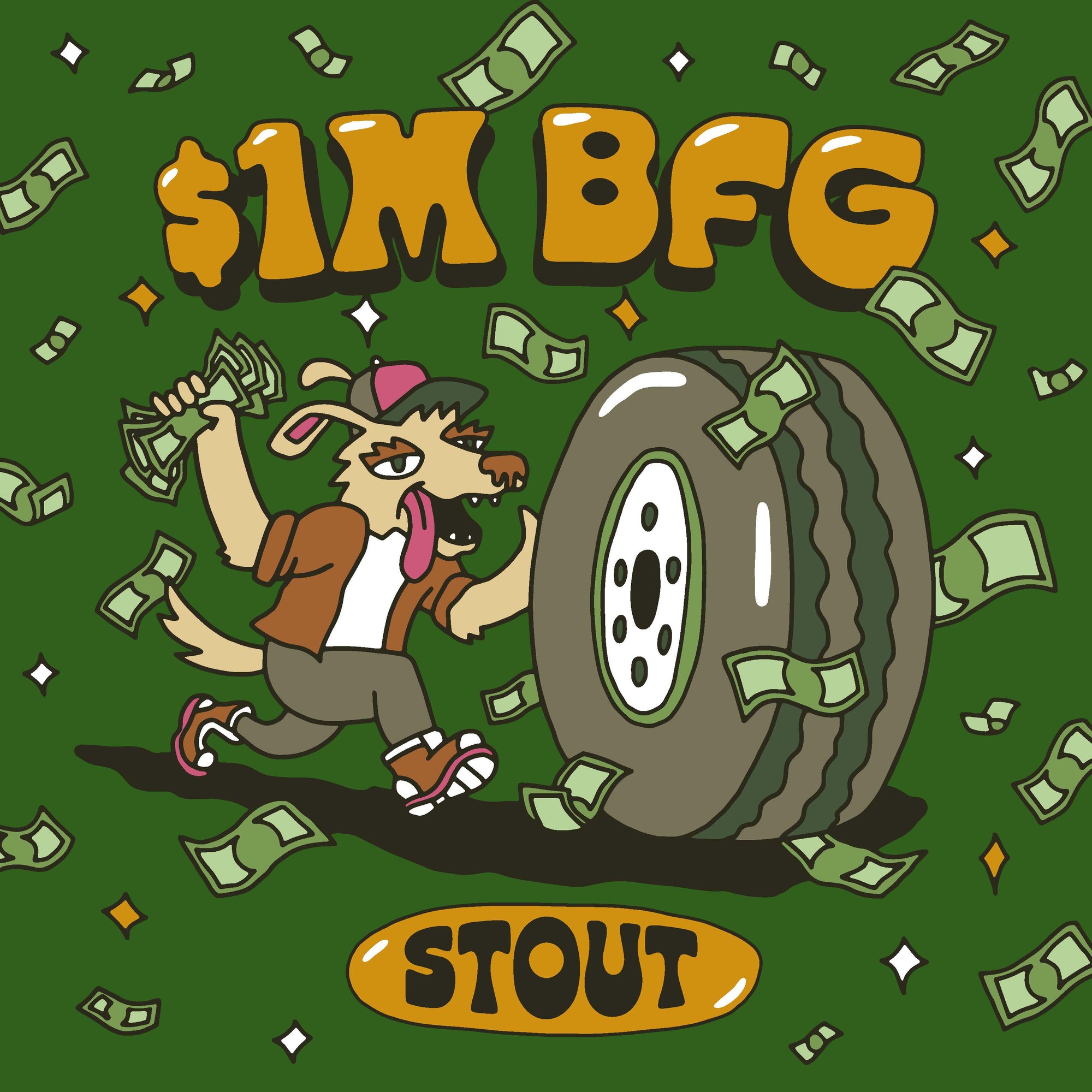 Adopted Dog Brewing $1M BFG Stout beer Label Full Size