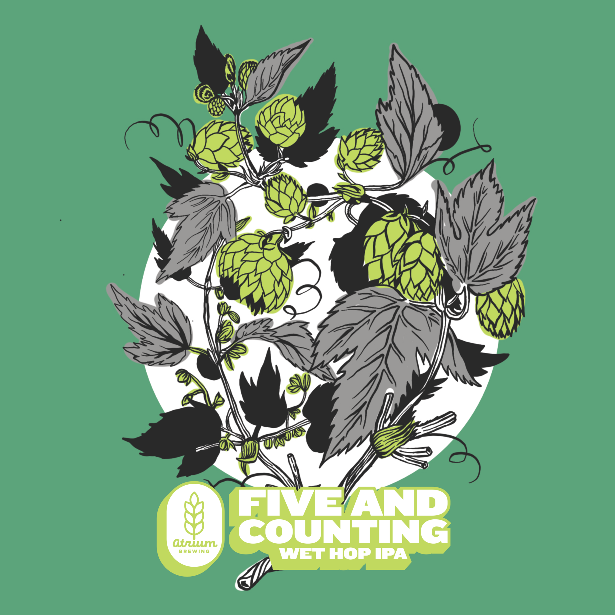 Atrium Five And Counting beer Label Full Size