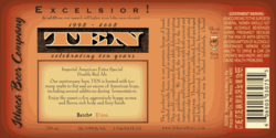 Ithaca 10th Anniversary Bourbon Aged beer Label Full Size