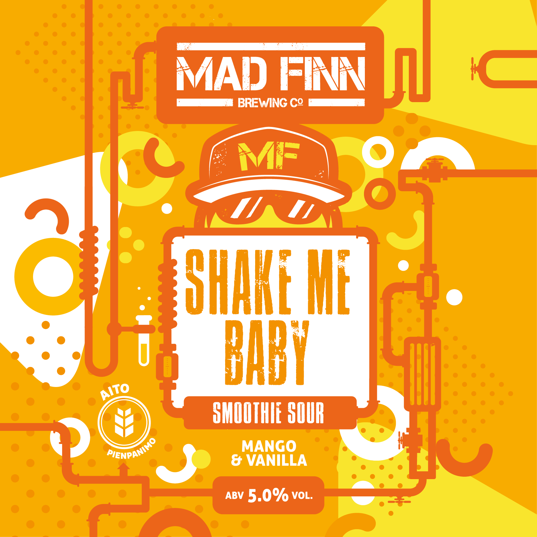 Mad Finn Shake Me Baby Mango Vanilla Smoothie beer Label Full Size