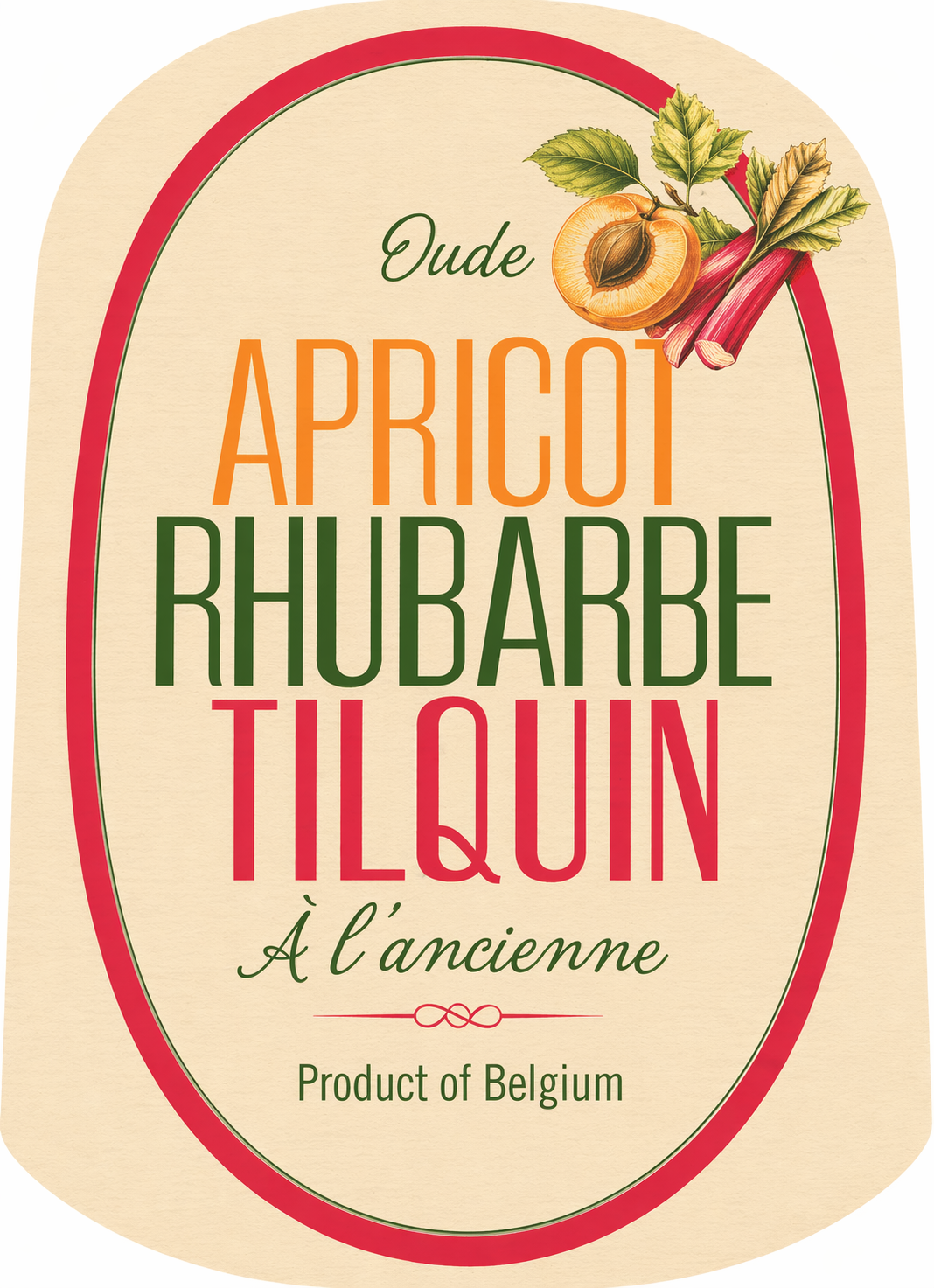 Tilquin Oude Gueuze Apricot Rhubarbe beer Label Full Size