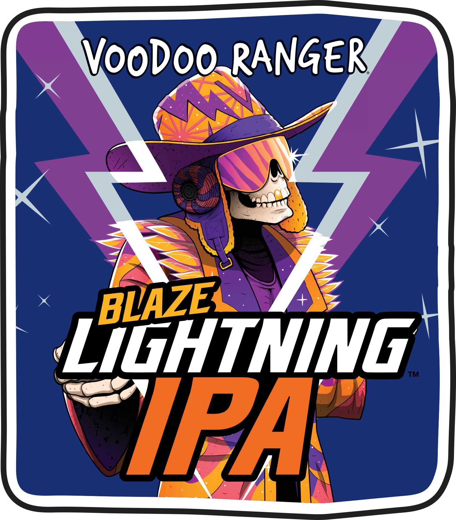 New Belgium Voodoo Ranger Blaze Lightning beer Label Full Size