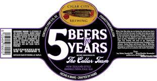 Cigar City 5 Beers for 5 Years New Zealand Double IPA beer Label Full Size