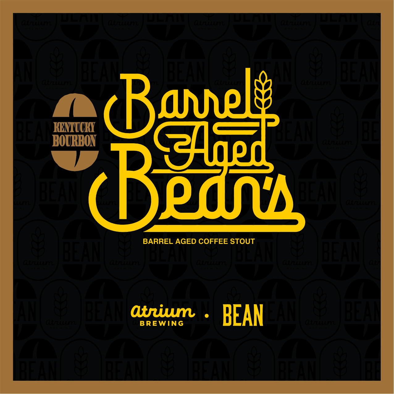 Atrium Barrel Aged Bean's 2025 beer Label Full Size