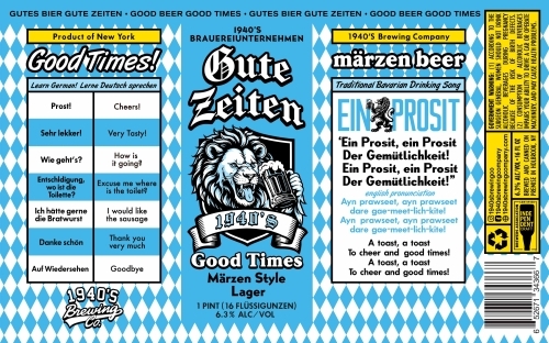 1940's Gute Zeiten beer Label Full Size