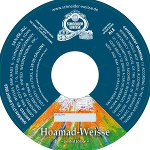 Schneider Hoamad Weisse beer Label Full Size
