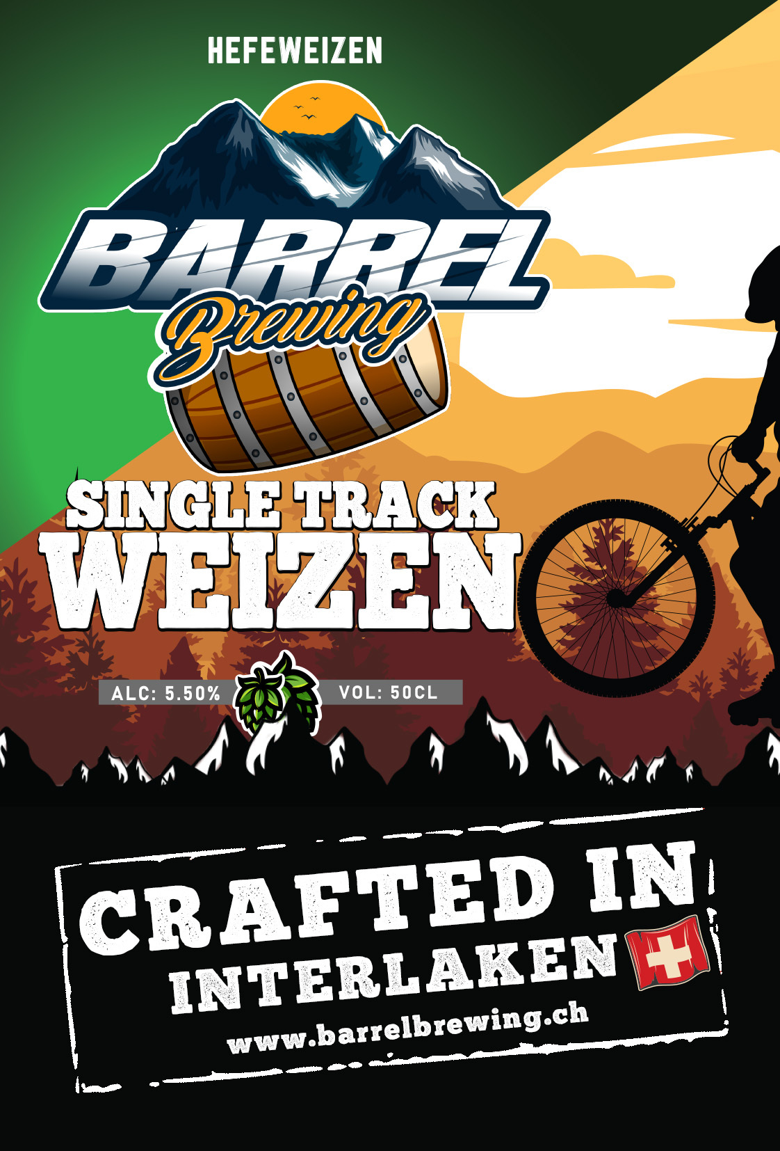 Barrel Single Track Weizen beer Label Full Size