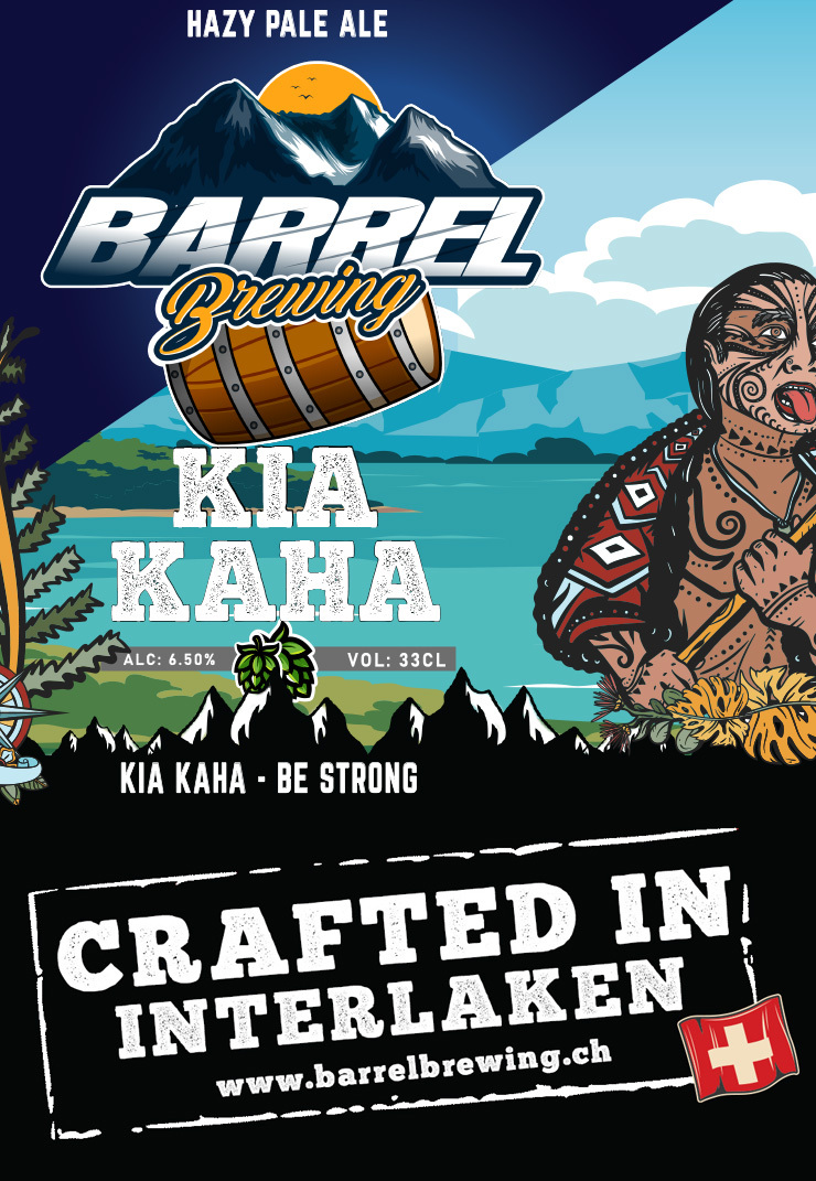 Barrel Kia Kaha Hazy Pale Ale beer Label Full Size