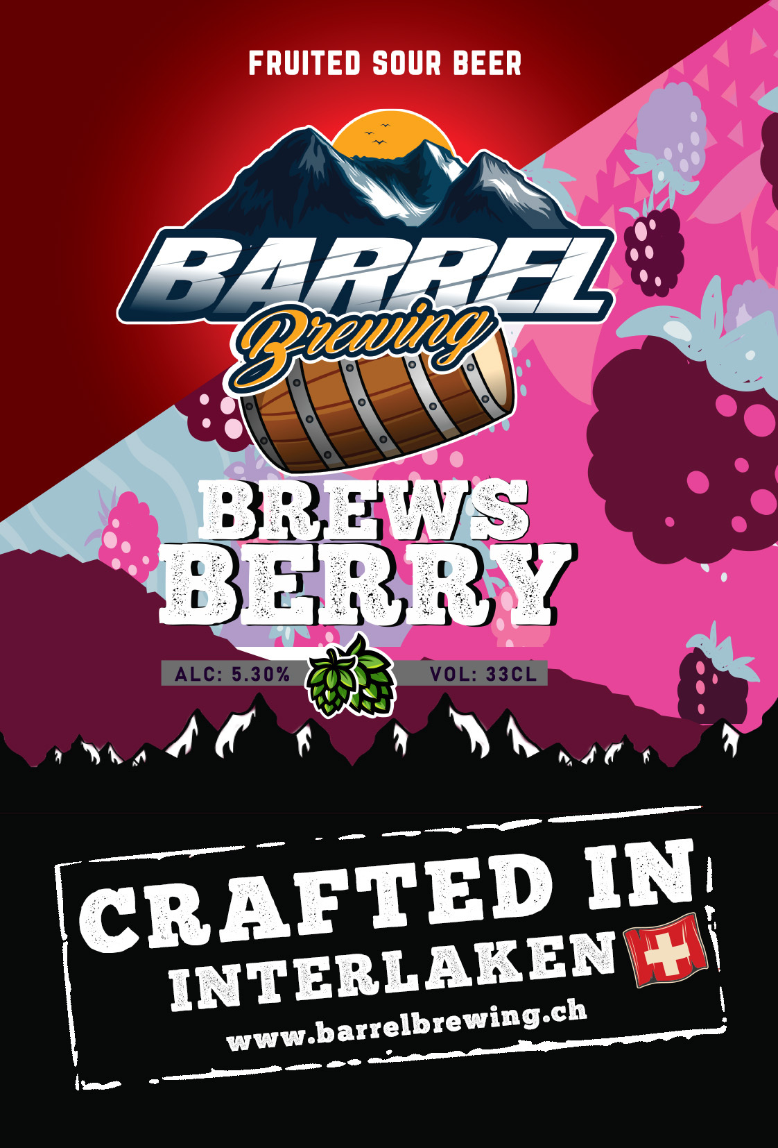 Barrel Brewsberry Sour beer Label Full Size