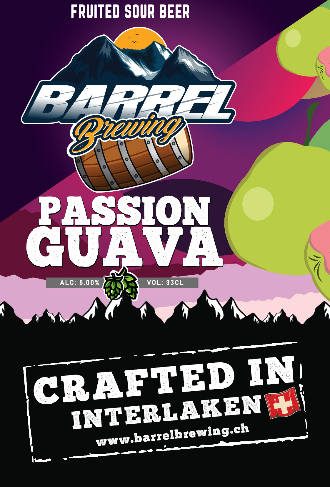Barrel Guava & Passionfruit Sour beer Label Full Size