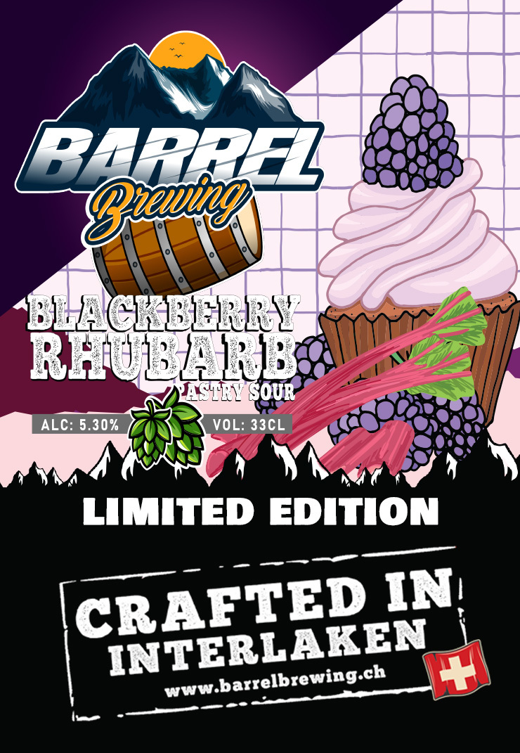 Barrel Blackberry & Rhubarb beer Label Full Size