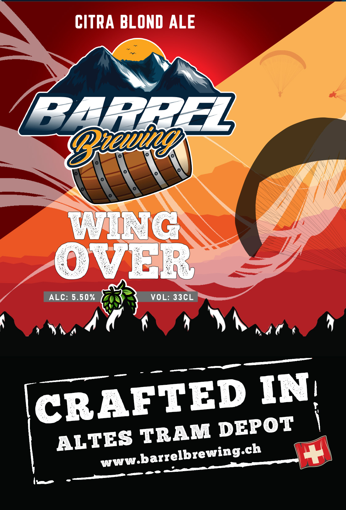 Barrel Wingover beer Label Full Size