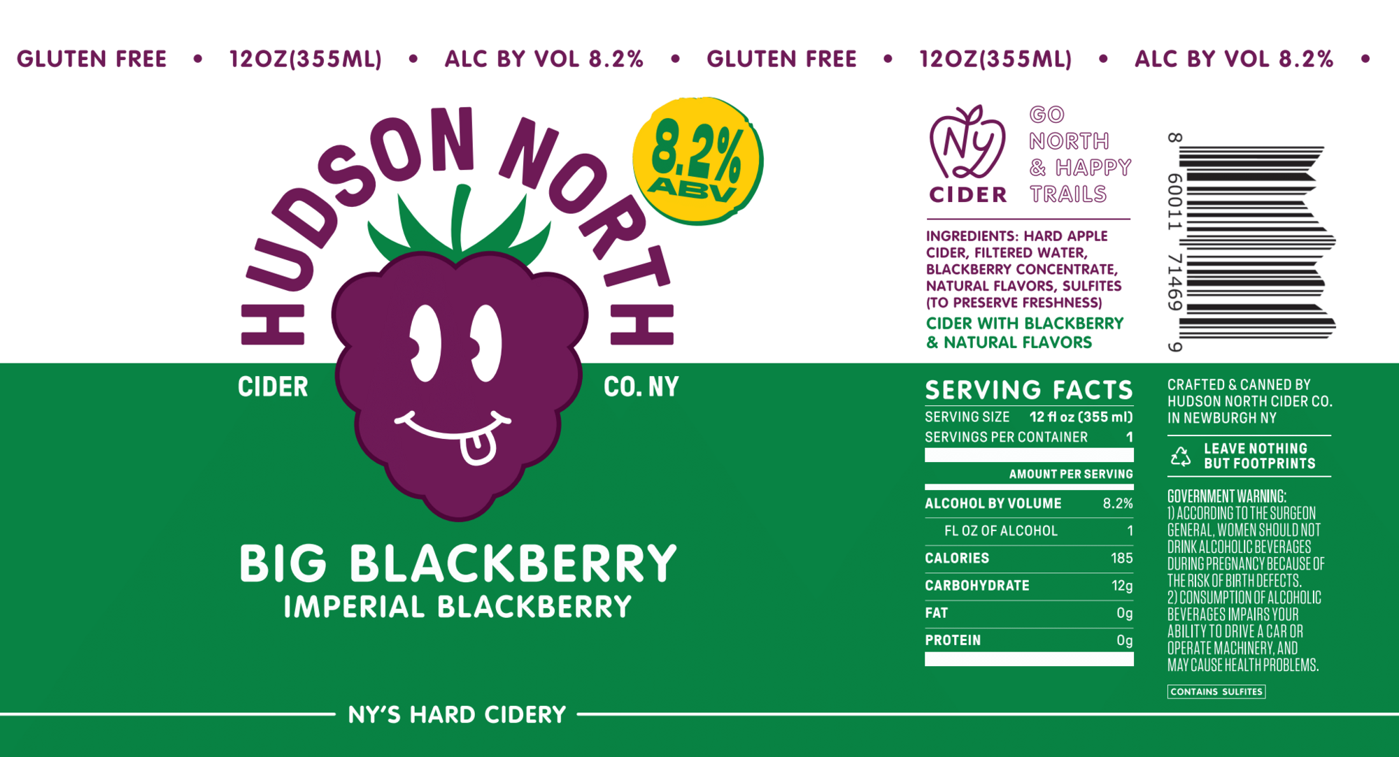Hudson North Big Blackberry beer Label Full Size