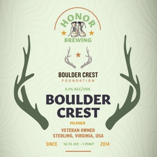 Honor Boulder Crest beer Label Full Size