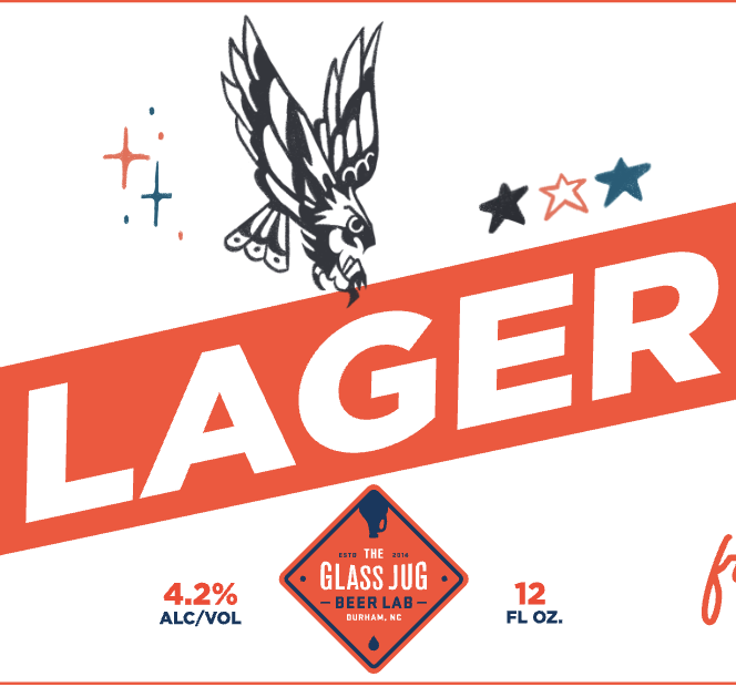 The Glass Jug Lager beer Label Full Size