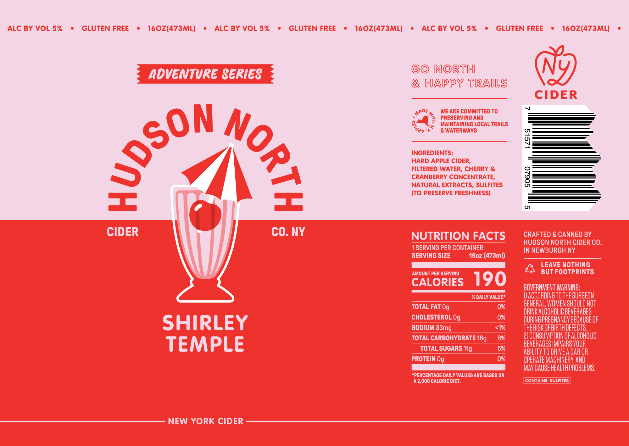 Hudson North Shirley Temple | Adventure Series beer Label Full Size