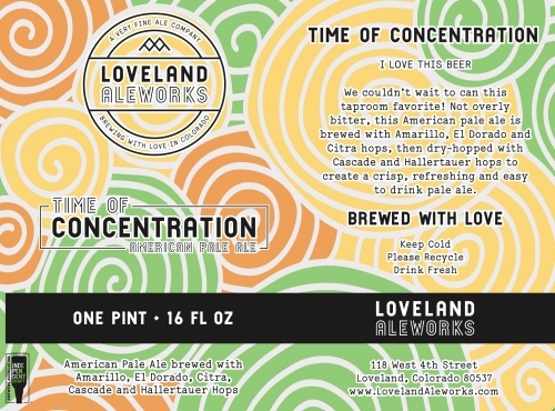 Loveland Time Of Concentration beer Label Full Size