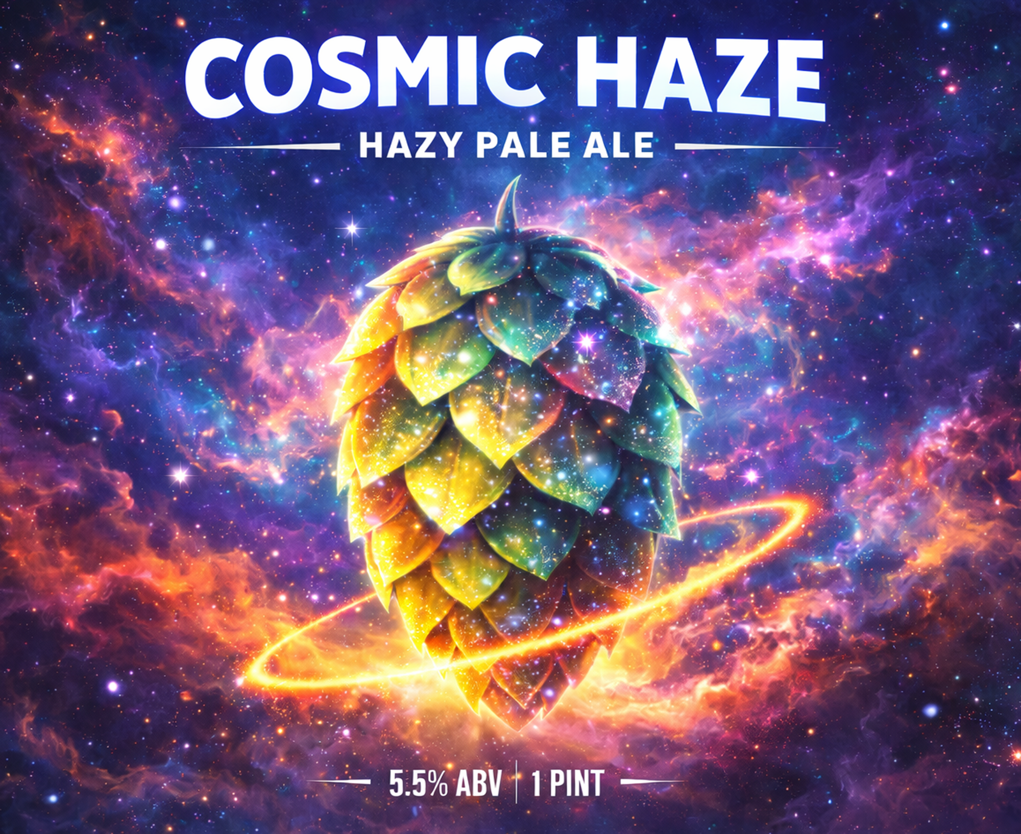 Black Dog Cosmic Haze beer Label Full Size