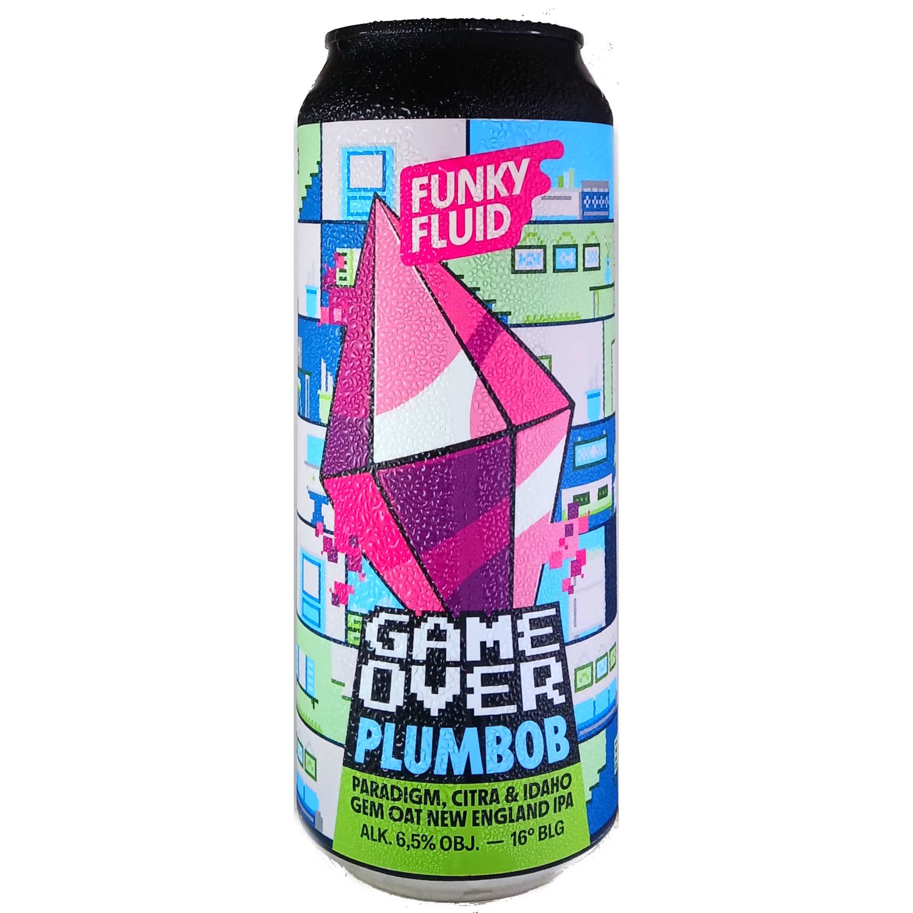 Funky Fluid Game Over: Plumbob beer Label Full Size