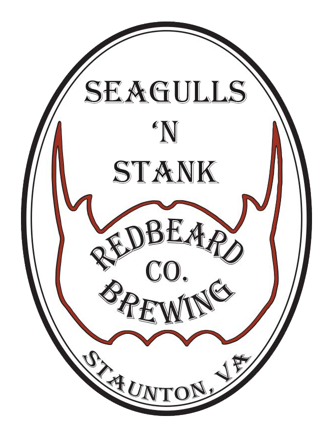 Redbeard Brewing Seagulls 'n Stank beer Label Full Size