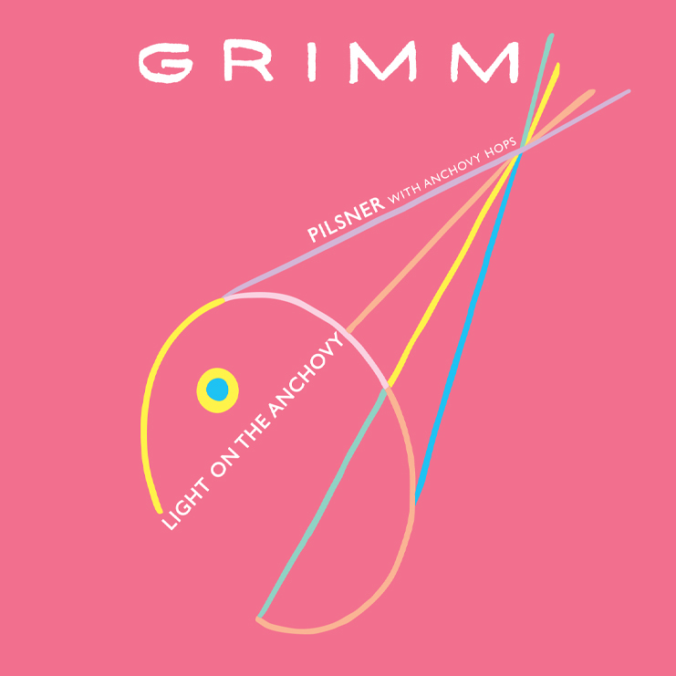Grimm Light On The Anchovy beer Label Full Size