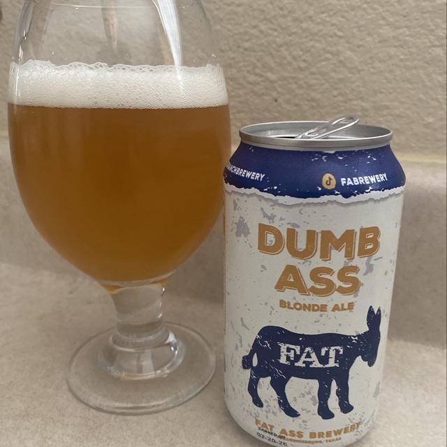 Fat Ass Brewery Dumb Ass Blonde beer Label Full Size