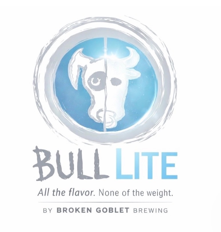 Broken Goblet Bull Lite beer Label Full Size