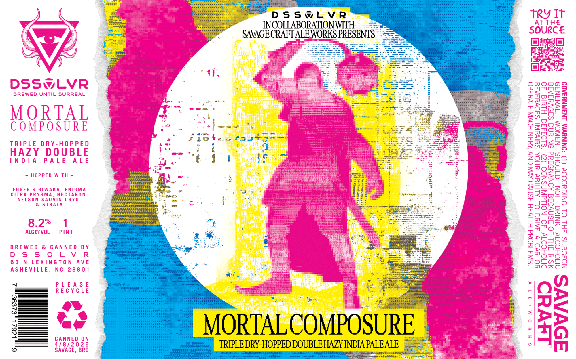 DSSOLVR + Savage Craft Mortal Composure beer Label Full Size