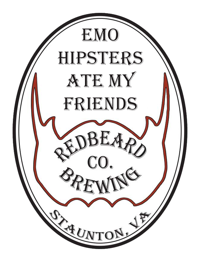 Redbeard Brewing Emo Hipsters Ate My Friends beer Label Full Size