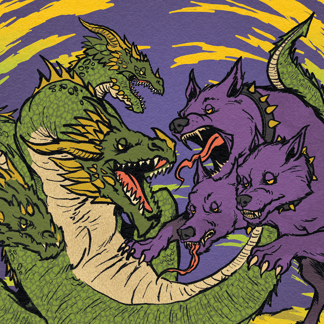 Tripping Animals Hounds Vs Hydra beer Label Full Size