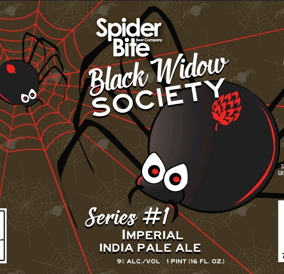 Spider Bite Black Widow Society #1 beer Label Full Size