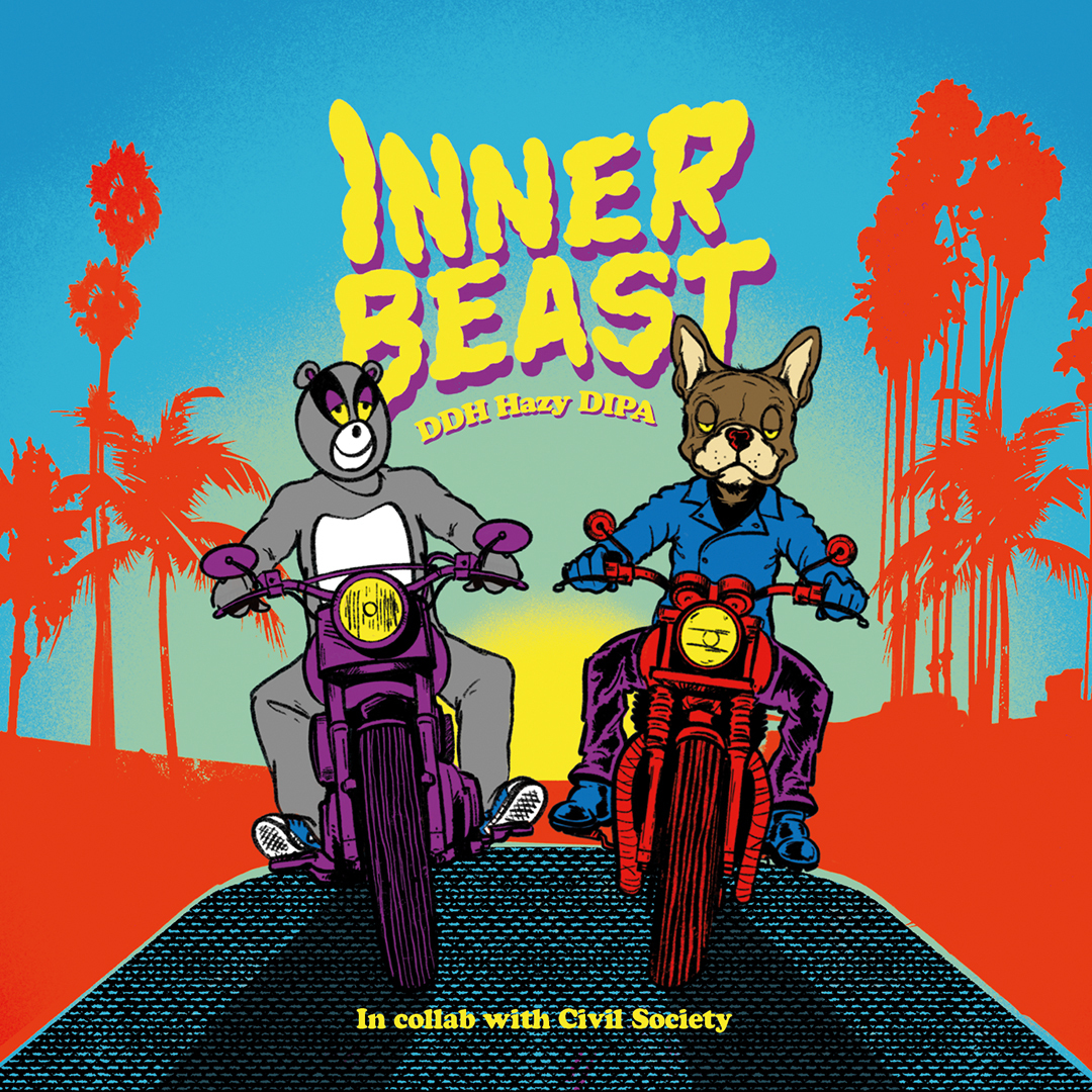 Tripping Animals + Civil Society Inner Beast beer Label Full Size