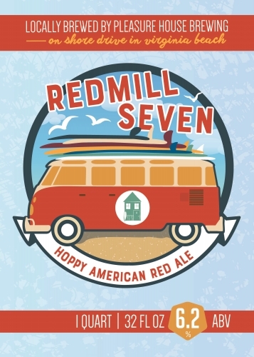 Pleasure House Red Mill Seven beer Label Full Size