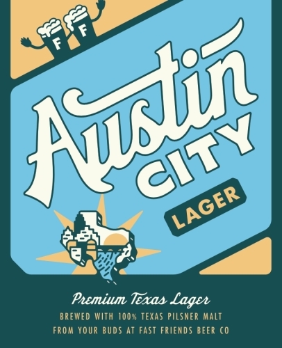 Fast Friends Austin City Lager beer Label Full Size