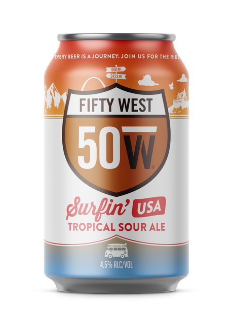 Fifty West Surfin' USA beer Label Full Size