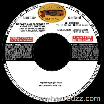 Cigar City Happening beer Label Full Size