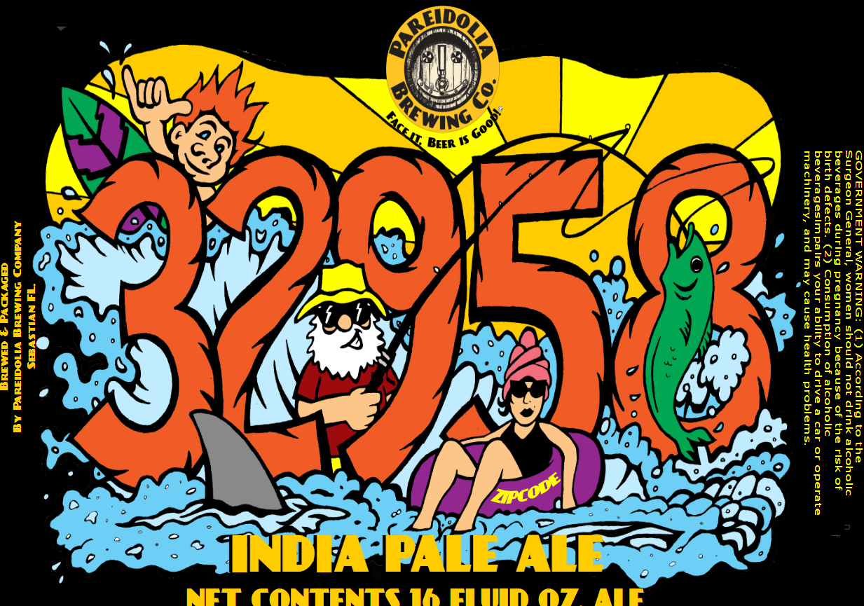 Pareidolia 32958 IPA beer Label Full Size