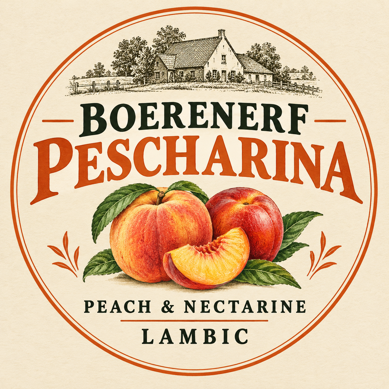 Het Boerenerf Pescharina beer Label Full Size