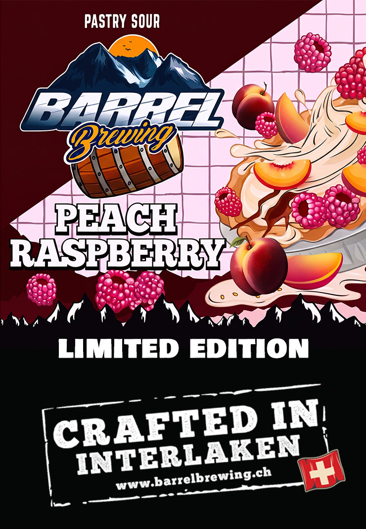 Barrel Peach & Raspberry Pastry Sour beer Label Full Size