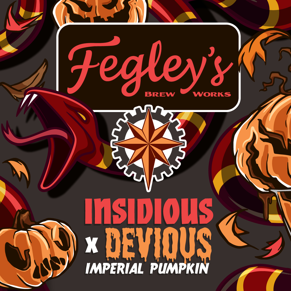 Fegley's Insidious x Devious Imperial Pumpkin beer Label Full Size