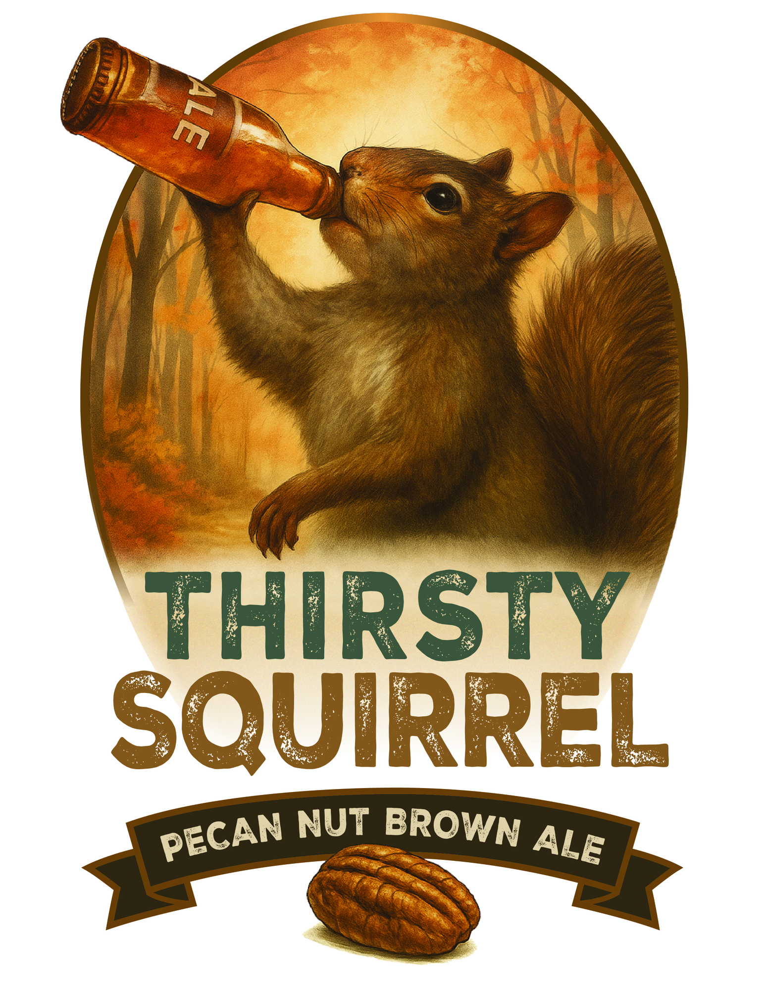 Goerdts' Brewhaus Thirsty Squirrel beer Label Full Size